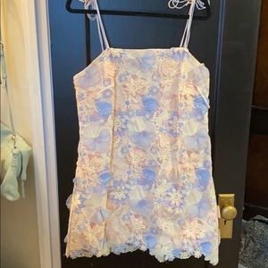3D floral mini dress